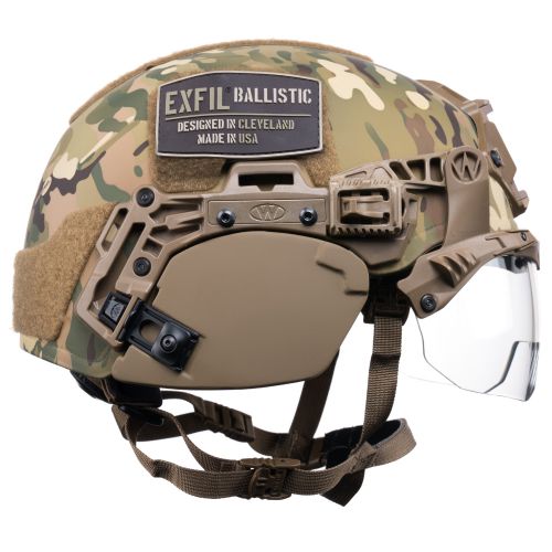EXFIL Ballistic Ear Covers and EXFIL Ballistic Visor MultiCam #6